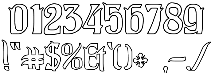 Pittoresk Hollow Font OTHER CHARS