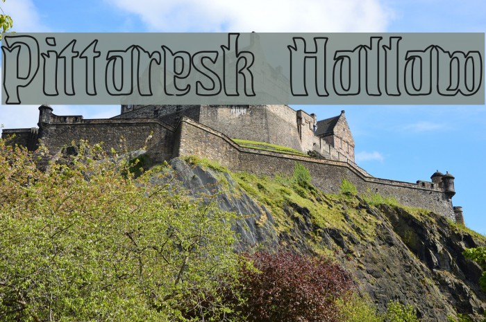 Pittoresk Hollow Font examples