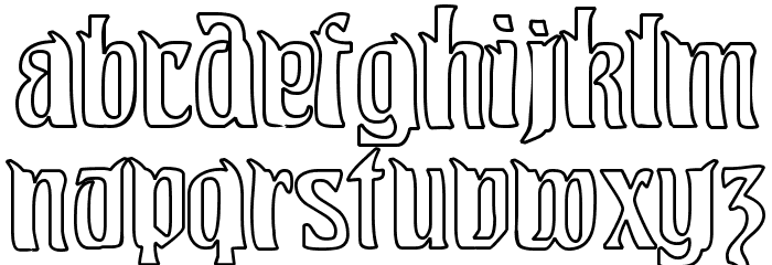 Pittoresk Hollow Font LOWERCASE