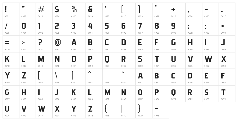 Pittsbrook Sans Character Map