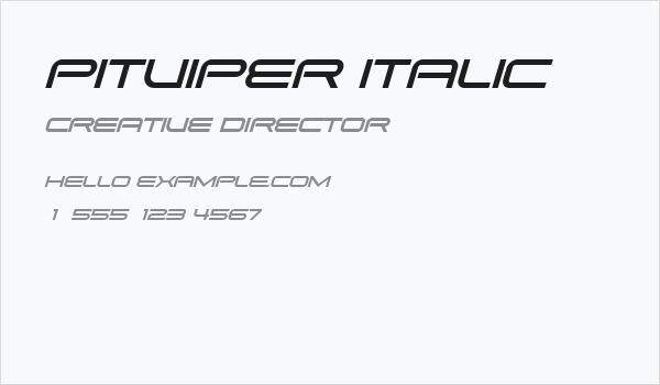 Pitviper Italic Business Card