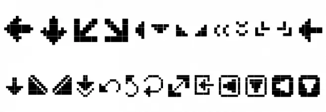 PixArrows Schriftart Kleinbuchstaben