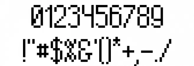 PixTall Font OTHER CHARS