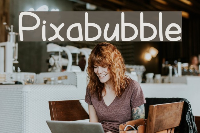 Pixabubble Font examples