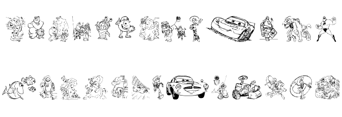 Pixar 1 Font LOWERCASE
