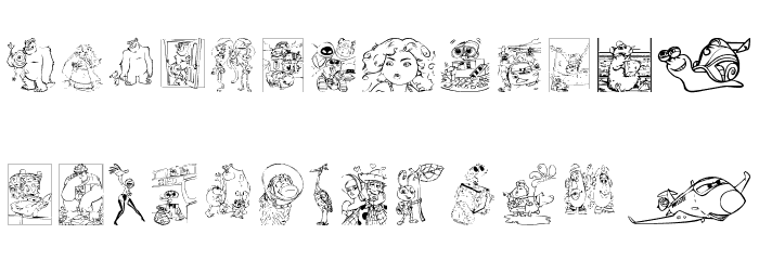 Pixar family 2 Font Litere mici