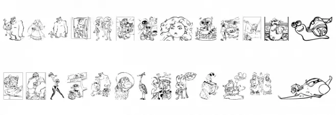 Pixar family 2 Font Litere mici