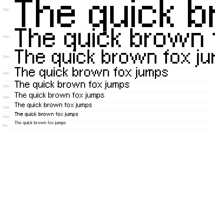 Pixel Arial 11 Waterfall