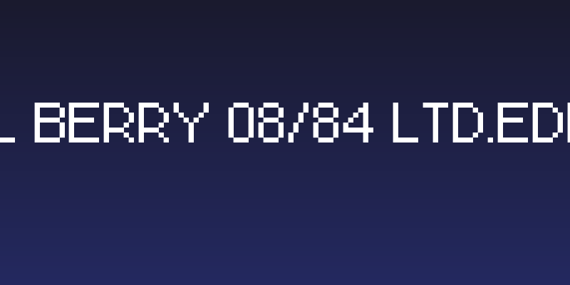 Pixel Berry 08/84 Ltd.Edition Social Header