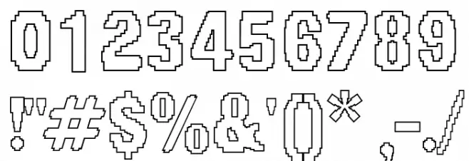 Pixel Book Out Font OTHER CHARS