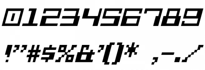 Pixel Calculon Italic Шрифта ДРУГИЕ символов