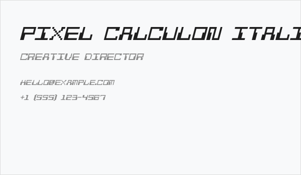 Pixel Calculon Italic Business Card