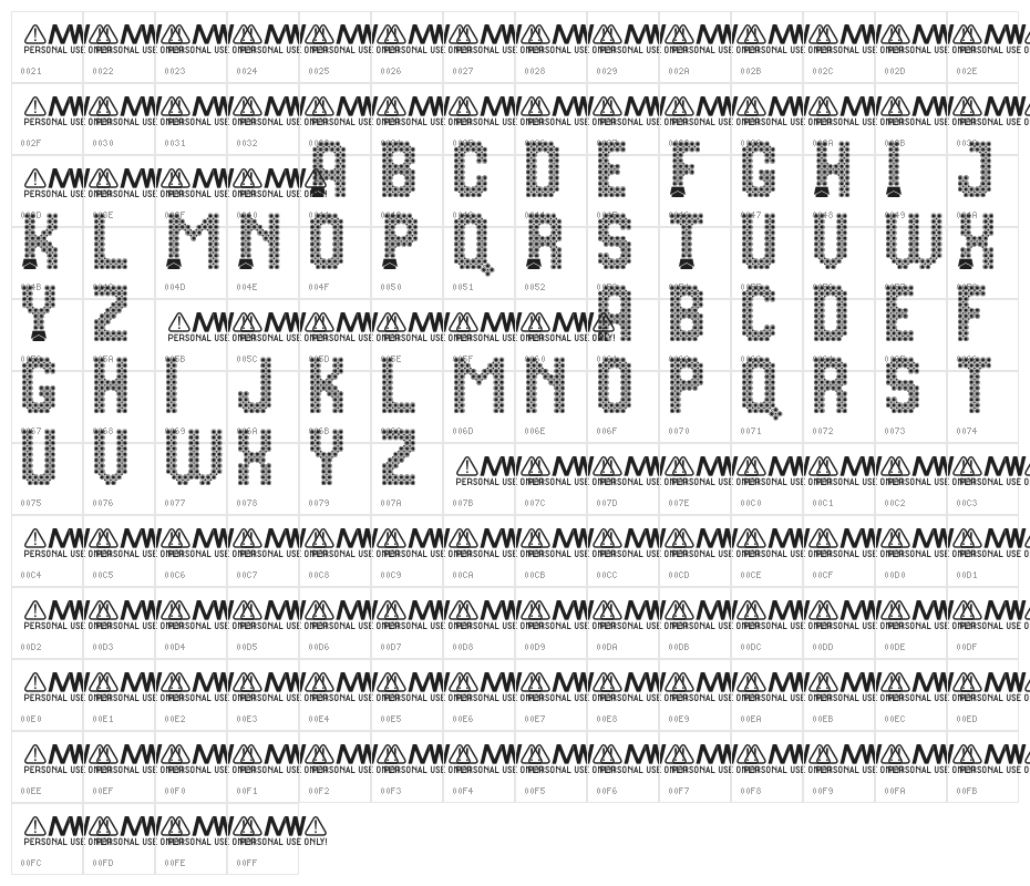 Pixel Chocolate Personal Use On Character Map