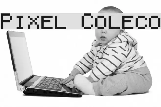 Pixel Coleco Schriftart examples
