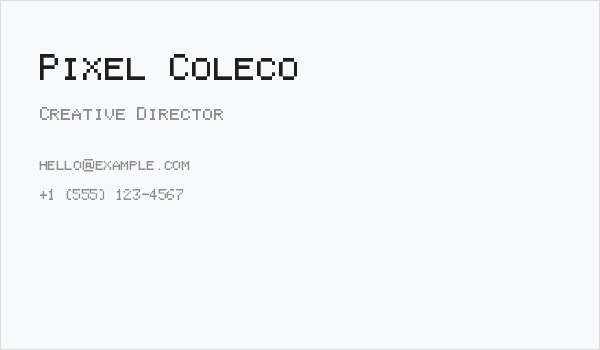 Pixel Coleco Business Card
