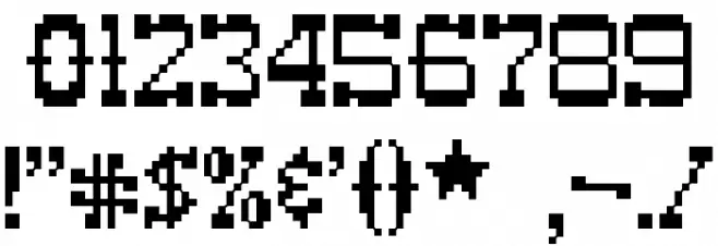 Pixel Cowboy Font OTHER CHARS
