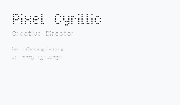 Pixel Cyrillic Business Card