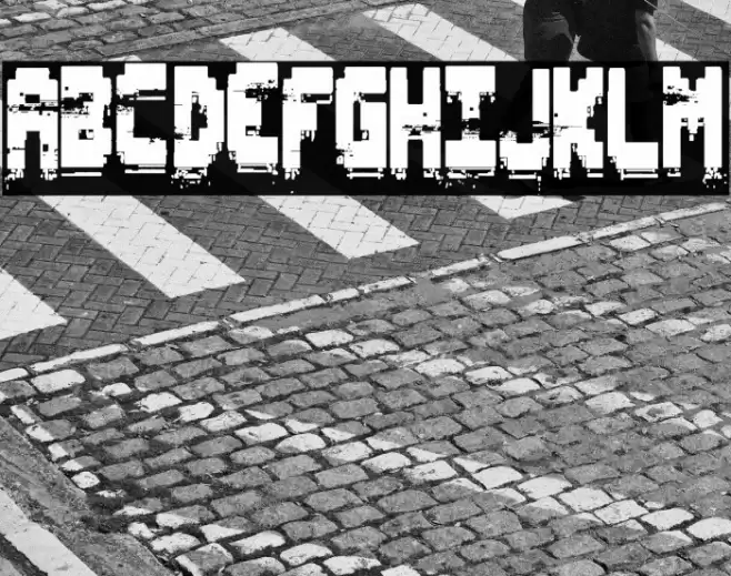 Pixel Destroyed Font examples