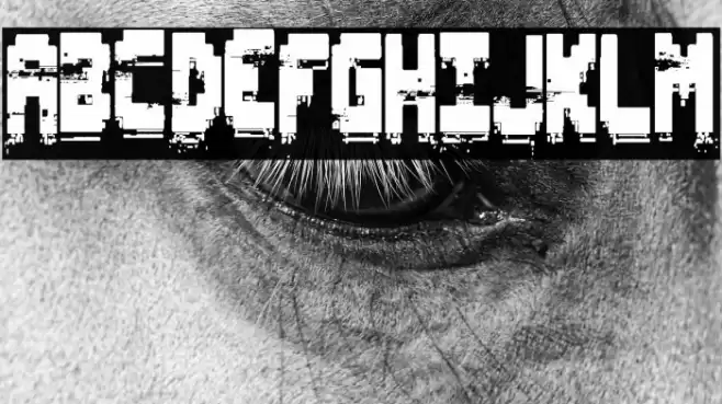 Pixel Destroyed Font examples