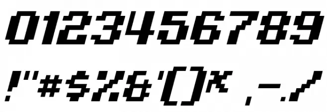 Pixel Digivolve Italic Font OTHER CHARS