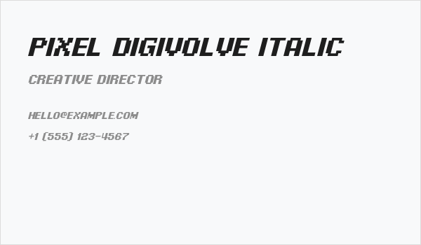 Pixel Digivolve Italic Business Card
