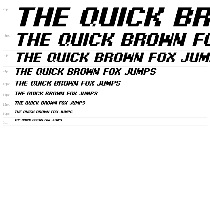 Pixel Digivolve Italic Waterfall