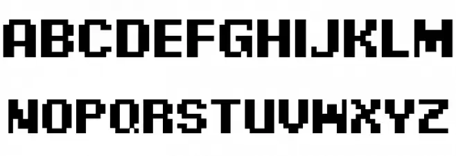 Pixel Digivolve Schriftart Groß