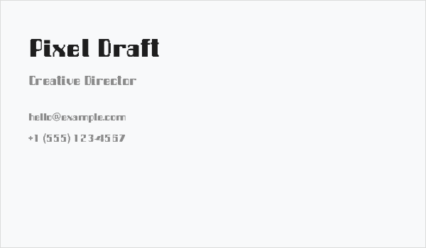 Pixel Draft Business Card