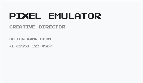 Pixel Emulator Business Card
