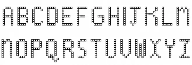 Pixel Filmstrip Regular Fuentes MAYÚSCULAS