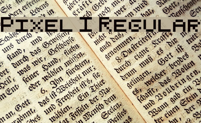 Pixel I Regular Font examples