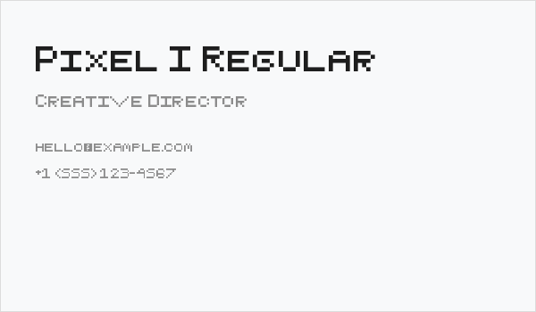 Pixel I Regular Business Card