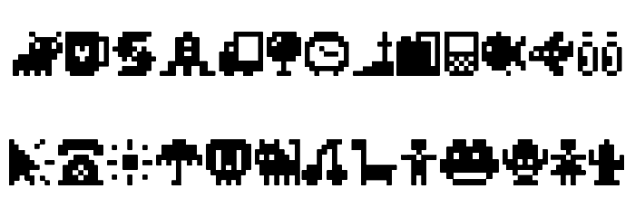 Pixel Icons Compilation Font LOWERCASE