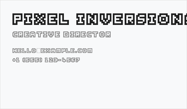 Pixel Inversions Regular Business Card