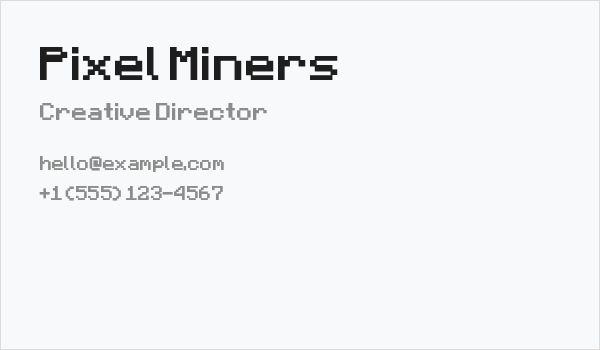 Pixel Miners Business Card