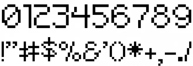 Pixel-Noir Regular Skinny Short Font OTHER CHARS