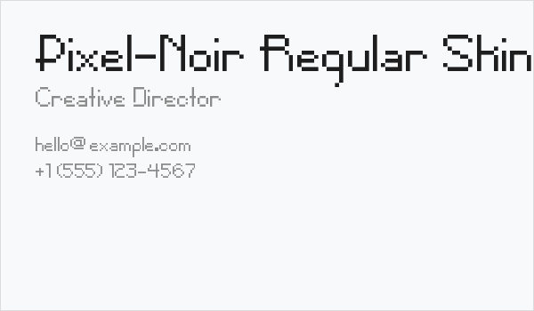 Pixel-Noir Regular Skinny Short Business Card