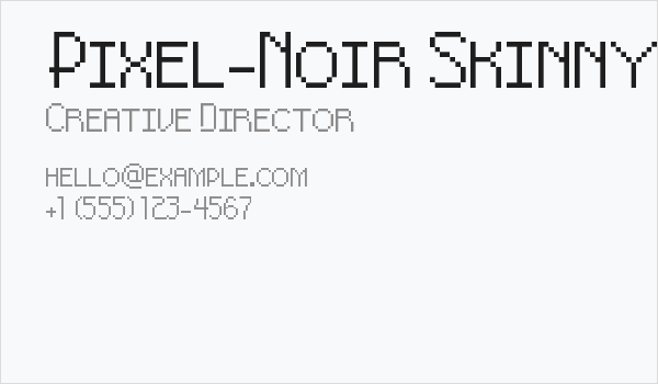 Pixel-Noir Skinny Caps Business Card
