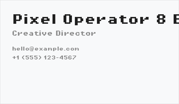 Pixel Operator 8 Bold Business Card