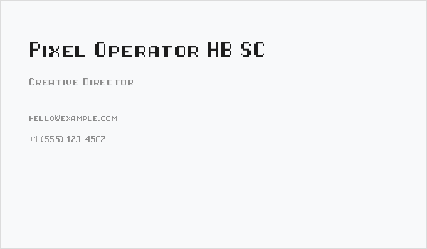 Pixel Operator HB SC Business Card