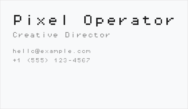 Pixel Operator Mono 8 Business Card