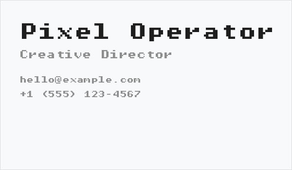 Pixel Operator Mono HB 8 Business Card