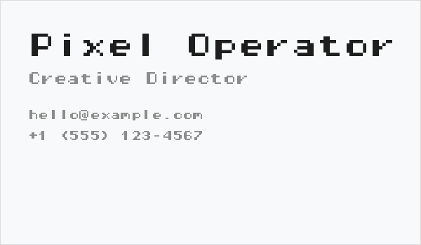 Pixel Operator Mono HB 8 Business Card