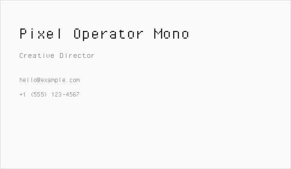 Pixel Operator Mono Business Card