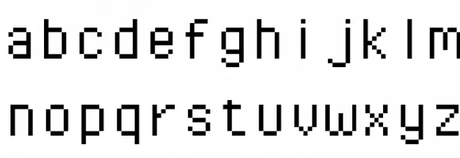Pixel Operator Mono Caratteri MINUSCOLO