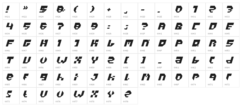 Pixel Regular Character Map