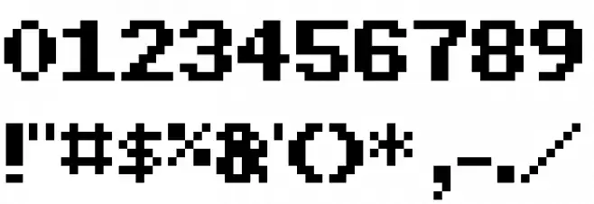 Pixel Sans Serif Condensed Regular Font OTHER CHARS