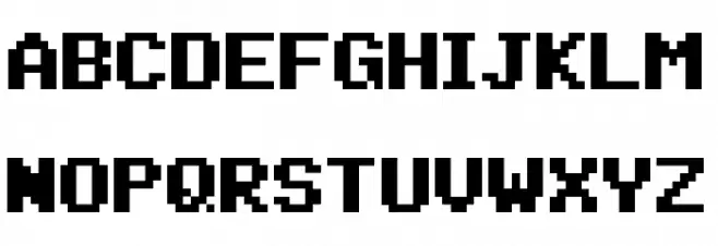 Pixel Sans Serif Condensed Regular Schriftart Groß