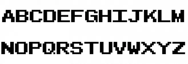 Pixel Sans Serif Regular Schriftart Groß