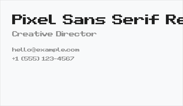 Pixel Sans Serif Regular Business Card
